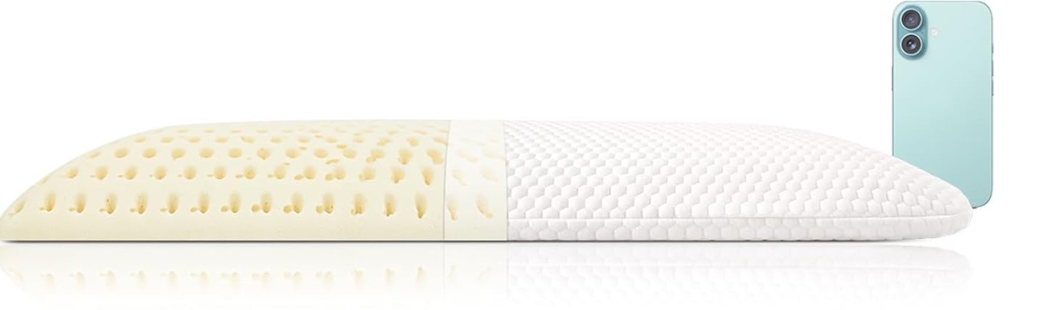 Slim Sleeper Thin Latex Pillow Queen Size dimensions and specifications