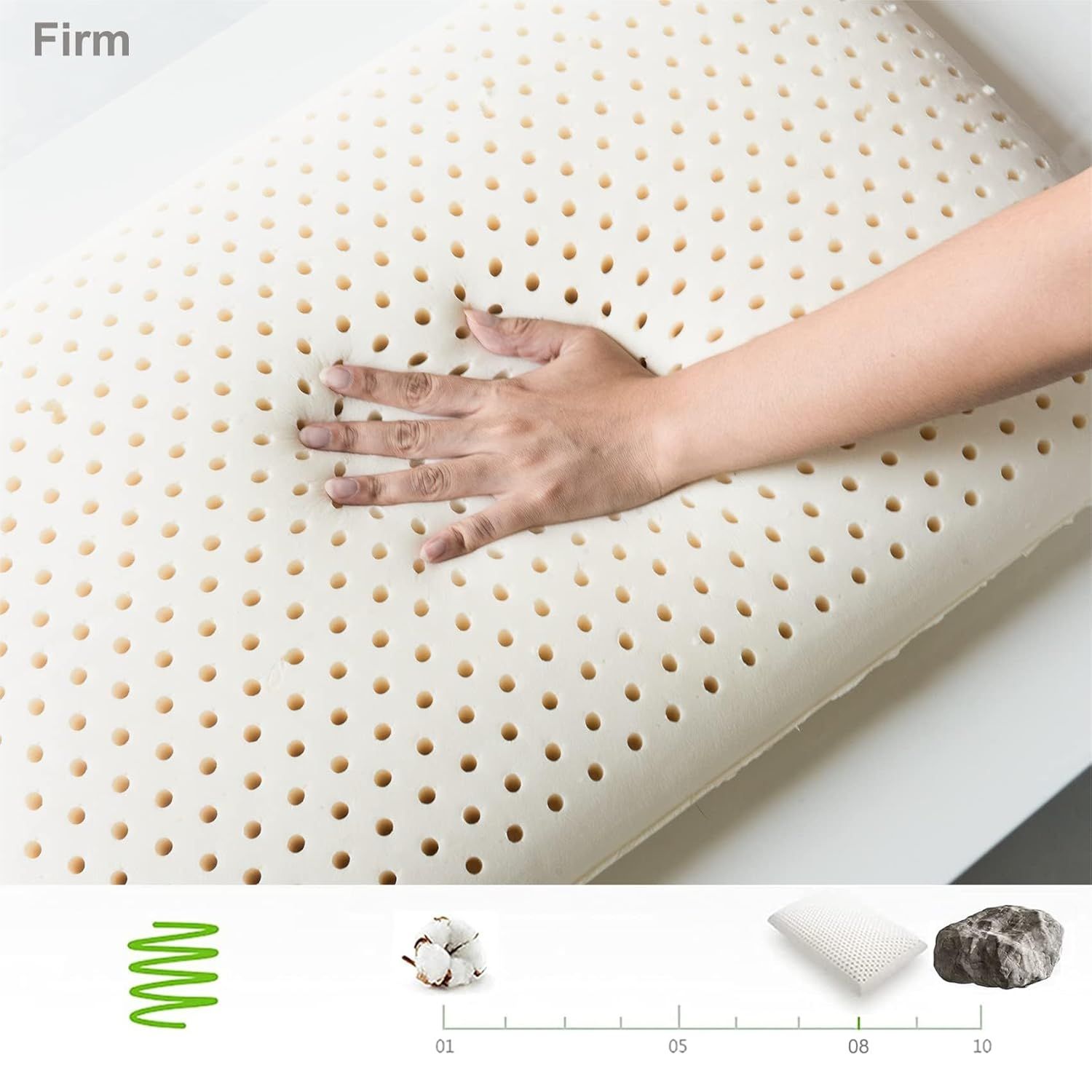 Natural Dunlop Latex Pillow King Size dimensions and specifications